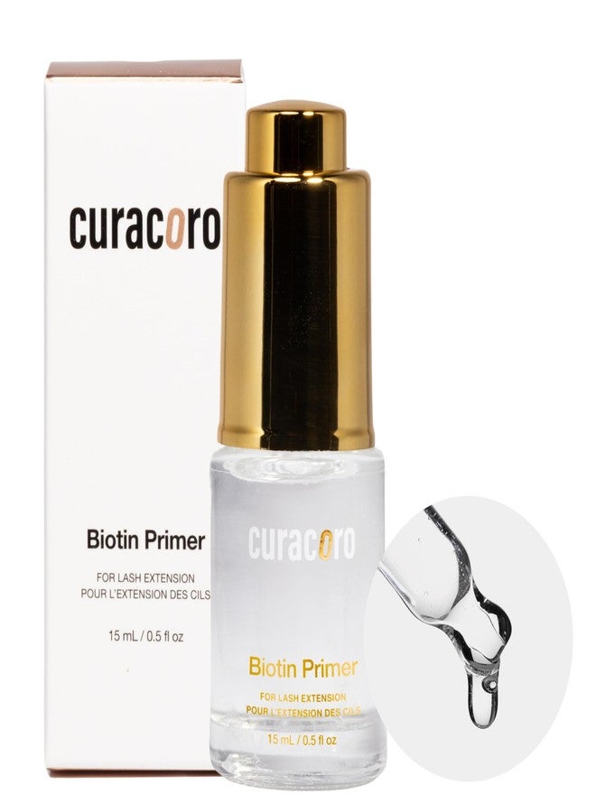 Curacoro Biotin Lash Primer for Lash Extensions, Removes Oils & Residue, Accelerates Glue Curing, Longer Retention (15ml) - Image 1